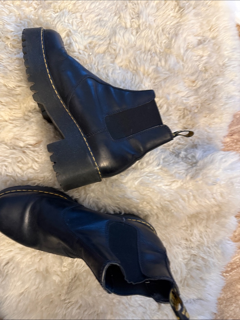 Dr. Martens Black Leather Platform Chelsea Booties